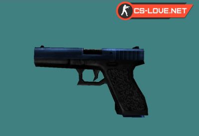 Скачать модель оружия Glock с синей окраской для CS 1.6