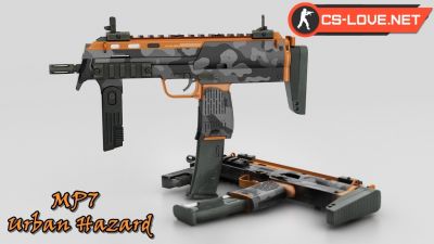 Скачать модель оружия MP7 Urban Hazard для CS 1.6