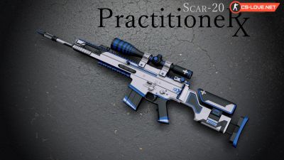 Скачать модель оружия SG 550 Scar-20 PractitionerX для CS 1.6