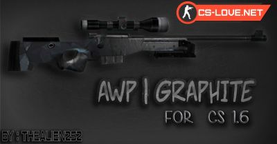 Скачать модель оружия AWP Graphite для CS 1.6
