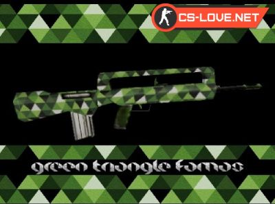 Скачать модель оружия Famas Green Triangle для CS 1.6