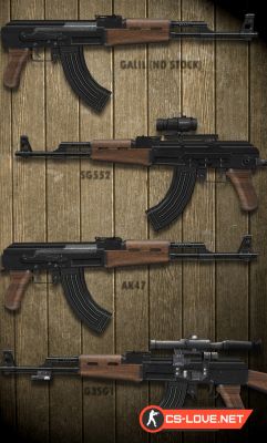 Скачать сборку моделей оружия Addicted To AK47 pack Steel Edition для CSS