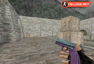 Скачать модель оружия HD P2000 Tread Purple для CS 1.6