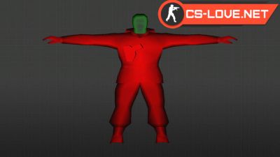 Красные и синие модели игроков с зеленой головой для CS 1.6