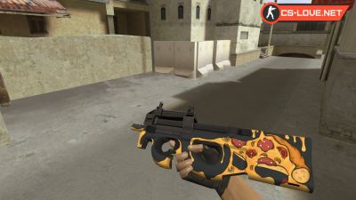 Скачать модель оружия HD P90 Pizza для CS 1.6
