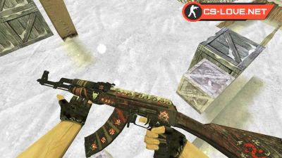 Скачать модель оружия HD AK-47 Demon Hunter для CS 1.6