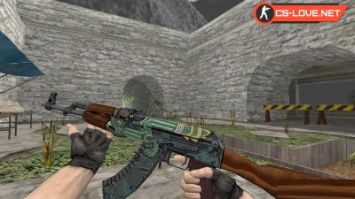 Скачать модель оружия HD AK-47 Fire Serpent (поношенное) для CS 1.6
