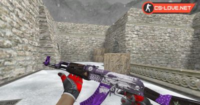 Скачать модель оружия HD AK-47 Rise Purple для CS 1.6