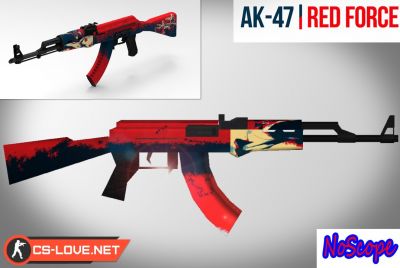 Скачать модель оружия AK-47 Red Force для CS 1.6