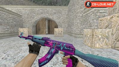 Скачать модель оружия HD AK-47 Neon Rider IV для CS 1.6