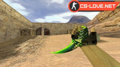 Скачать модель ножа Керамбит Зеленый мечтатель для CS 1.6