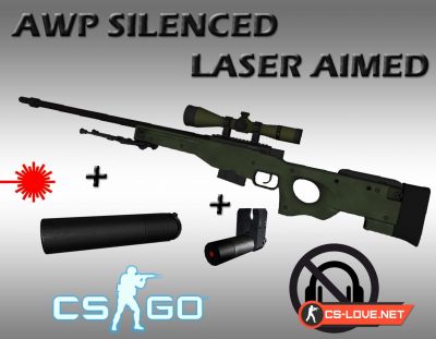 Скачать модель оружия AWP "AWP Silenced+laser aim" для CSGO