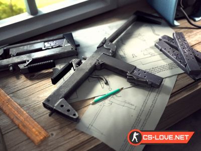 Скачать модель оружия P90 "Homemade Submachine gun - MOTH" для CSGO