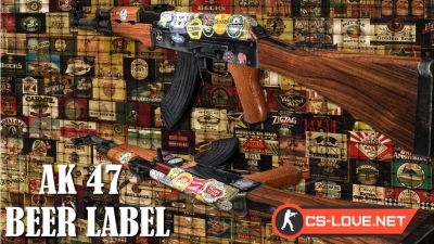 Скачать модель оружия АК-47 "AK 47 - Beer Label" для CSGO