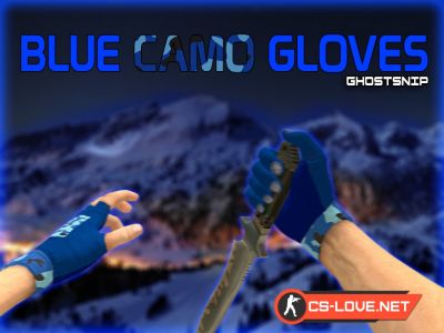 Скачать перчатки и руки "Blue Camo Gloves" для CSS