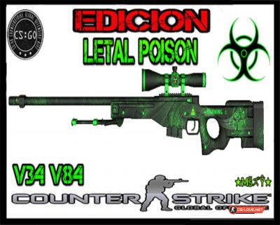 Скачать модель оружия AWP "Letal poison cs:go for css" для CSS