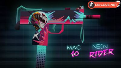 Скачать модель оружия MAC-10 Neon Rider для CS 1.6
