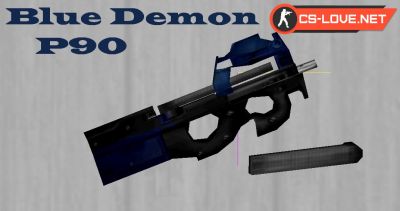 Скачать модель оружия P90 Blue Demon для CS 1.6