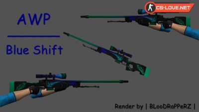 Скачать модель оружия AWP Blue Shift для CS 1.6