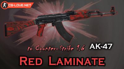 Скачать модель оружия AK-47 Red Laminate для CS 1.6