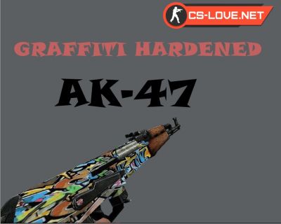 Скачать модель оружия AK-47 Graffiti Hardened для CS 1.6