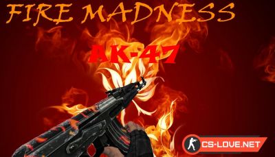 Скачать модель оружия AK-47 Fire Madness для CS 1.6