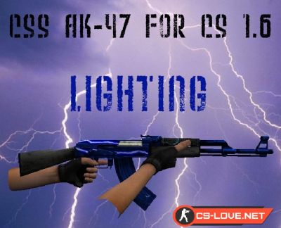 Скачать модель оружия AK-47 Lighting (Молния) для CS 1.6