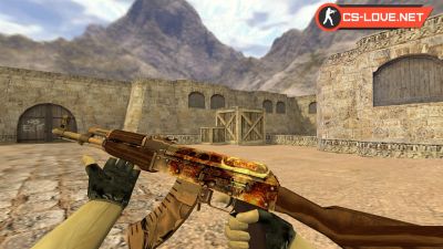 Скачать модель оружия HD AK-47 Outlaw для CS 1.6