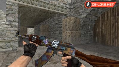 Скачать модель оружия HD AK-47 Case Hardened: SK.Gaming для CS 1.6