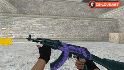 Скачать модель оружия HD AK-47 Phoenix Rise Purple для CS 1.6
