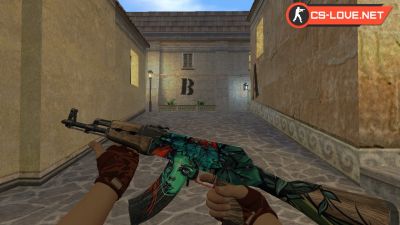 Скачать модель оружия HD AK-47 Cursed Ivy для CS 1.6