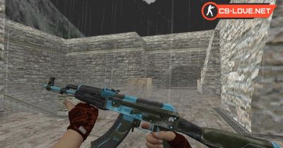Скачать модель оружия HD AK-47 Luanmat Blue для CS 1.6