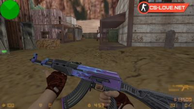 Скачать модель оружия HD AK-47 Road Hog Purple для CS 1.6