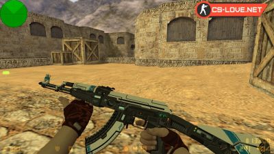 Скачать модель оружия HD AK-47 Sci Fi Blue для CS 1.6