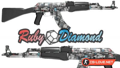 Скачать модель оружия АК-47 "AK47 Ruby & Diamond" для CSGO