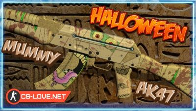 Скачать модель оружия АК-47 "Halloween | Mummy AK47" для CSGO