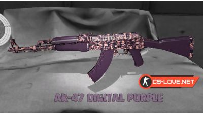 Скачать модель оружия АК-47 "AK-47 | Purple Digital" для CSGO