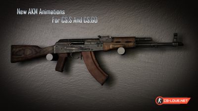 Скачать модель оружия АК-47 "AKM Animations For CSS and CSGO" для CSGO