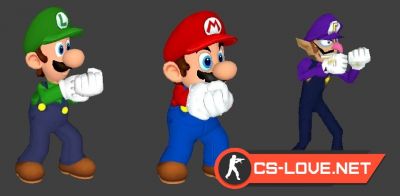 Скачать модель игрока "Mario, Luigi, Waluigi" для CSS