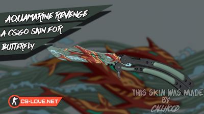 Скачать модель ножа "Butterfly Knife - Aquamarine Revenge" для CSGO
