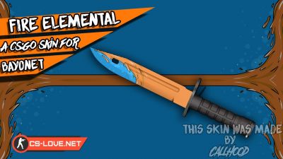 Скачать модель ножа "Bayonet - Fire Elemental" для CSGO