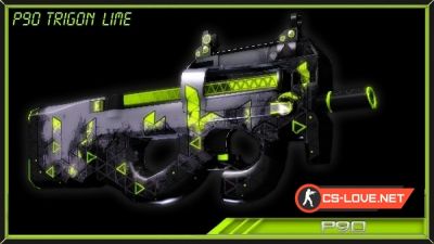 Скачать модель оружия P90 "CS:GO Trigon Lime p90." для CSS