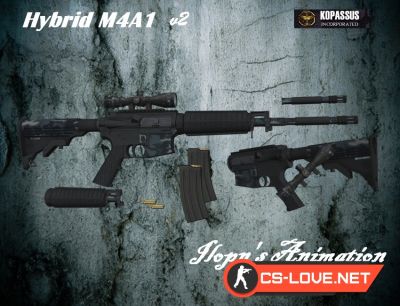 Скачать модель оружия SG 550 "Hybrid M4A1 v2.0" для CSS
