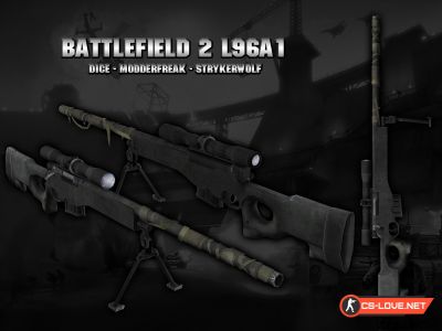 Скачать модель оружия AWP "Battlefield 2 L96A1" для CSS