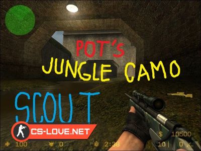 Скачать модель оружия Scout "POT's jungle camo scout" для CSS