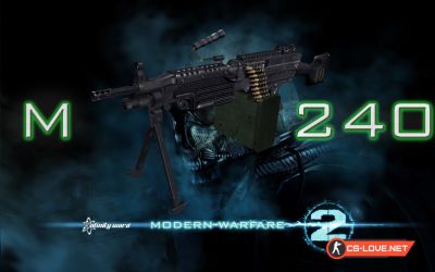 Скачать модель оружия M249 "Imitating MW2 M240" для CSS