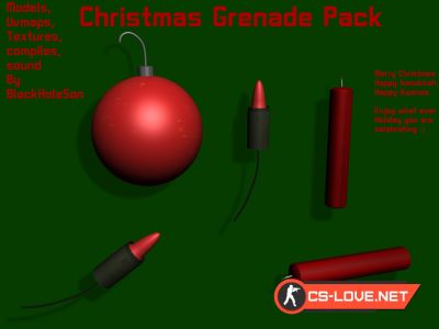 Скачать модель гранаты "Christmas Grenade Pack!" для CSS